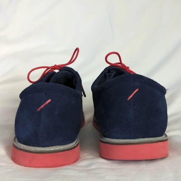G/FORE Gallivanter Men's Suede Golf Shoes Navy/Red Spikeless-read Size Guideline - Picture 5 of 9